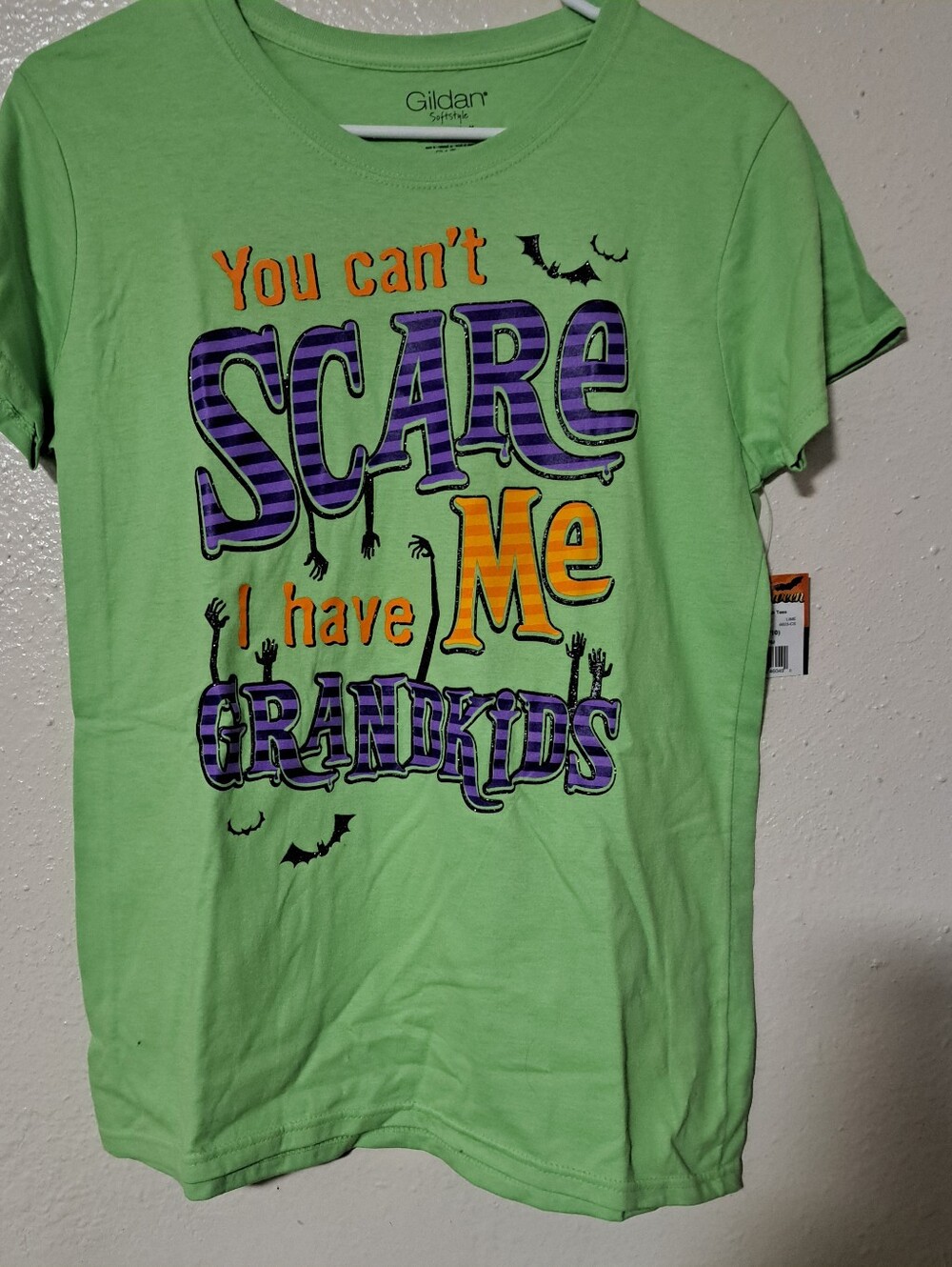 Halloween Womens Lime Green Womens Graphic Tshirt Grandma M L XL NWT